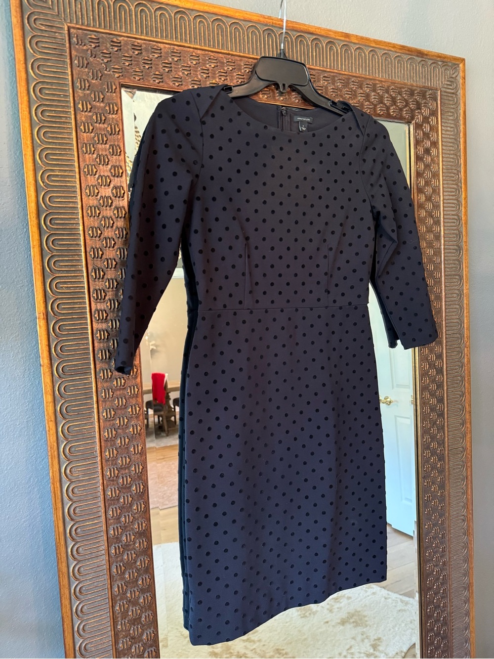 Ann Taylor Black Polka Dot Sheath Dress